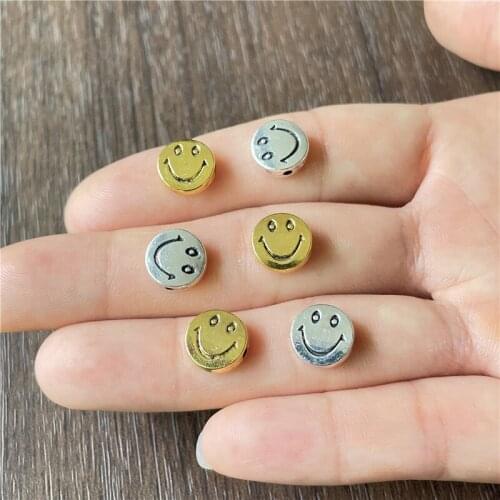 JunKang 20pcs Alloy Smiley Bead Connector Jewelry Making DIY Handmade Bracelet Necklace Decoration