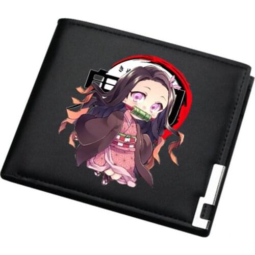 Kamado Nezuko Wallet Demon Slayer Purse Bamboo Pipe Cartoon Short Leather Case Money Notecase Change Burse Bag Card Holders
