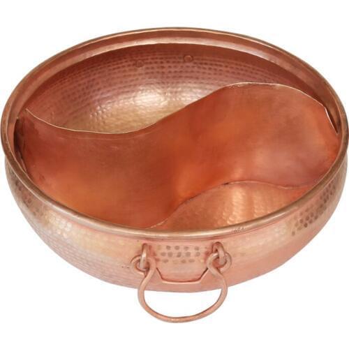 Handmade pure copper mandarin duck boiler deepen thicken stew soup Mongolian two-flavor hot pot Chinese chafingdish fondue