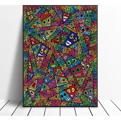 Colourful & Psychedelic Art Painting Canvas poster Wall Art Pictures for Living Room Home Decoration No Frame
