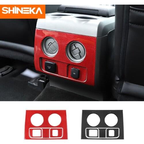 SHINEKA Carbon Fiber Sticker For Ford F150 Car Armrest Box Air Outlet Decoration Cover Accessories For Ford F150 Raptor2009-2014