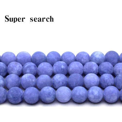 Natural Stone Purple Aquamarin Agat Round Loose Beads Chalcedony 4/6/8/10/12mm Fit DIY Bracelet matte beads For Jewelry Making