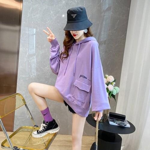 2021 Spring And Autumn New Super Large Size Womens Western Style Loose Hooded Womens Trendy Thin Top Hoody Ladies Oversize