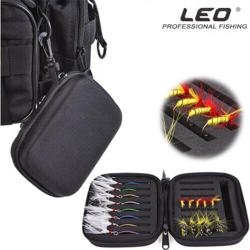 LEO Hot Portabale Fly Fishing Lure Spinner Spoon Bait Foam Box Trout Flies Fishook Fish Hook Hard EVA Storage Case Container Bag