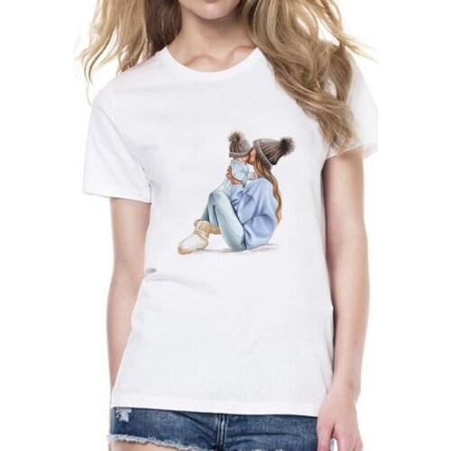 Casual Printed T-shirt Womens Round Neck Short Sleeve Loose Casual Top Streetwear Summer Womens Wear 2021 Rm