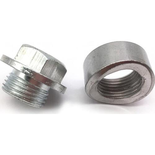 O2 Oxygen Sensor Pre-Curved Notched Weld Bung Nut M18 x 1.5mm Zinc plated Plug