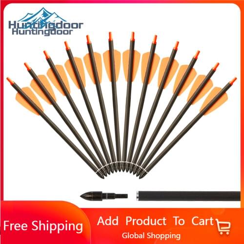 6Pcs/12Pcs/24Pcs Huntingdoor Crossbow Arrows 7.5inch 100grain Archery Shooting Hunting Carbon Arrows for Outdoor Sports