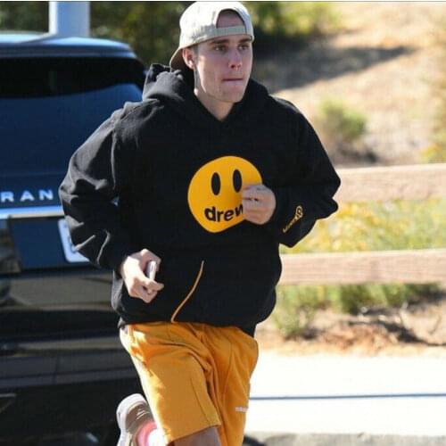 DREW Mens hoodies man Sweatshirts 100% cotton hoodie men streetwear Womens USA brand harajuku Justin Bieber Smiley