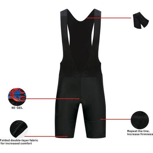 Crossrider 2021 Cycling Bib Shorts Pants Summer Black 9D Silicone Pad Bike Bib Tights Bike 100% Lycra Wholesale SIZE XS-4XL
