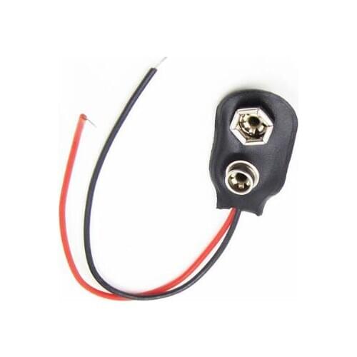 10Pcs Snap on 9V Battery Holder Clip Contor Hard Shell 10CM Cable Lead