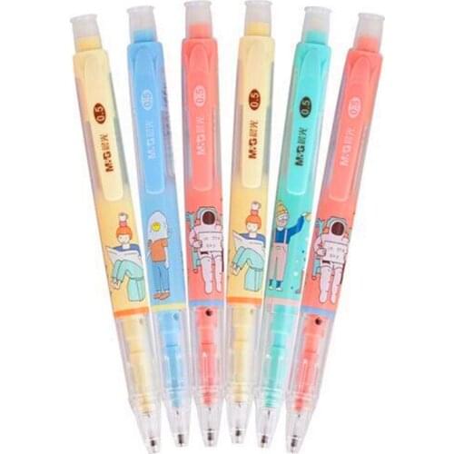 12 pcs/lot creative Large Capacity Automatic Pencil With Eraser Cute Cartoon Pencils Student School Stationery office Supplies