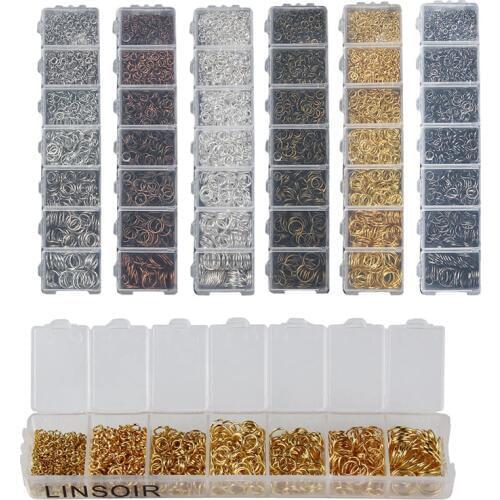 1450pcs/lot Mix Size Open Jump Ring 3 4 5 6 7 8 10 mm Silver Gold Rhodium Black Bronze Copper for DIY Jewelry Findings Connector