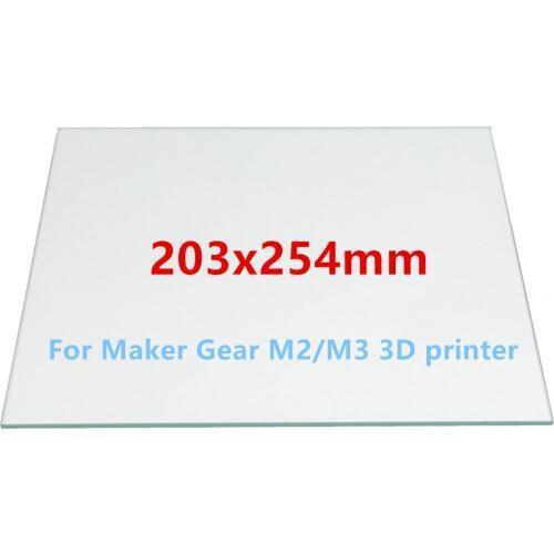 203 x 254mm Borosilicate Glass Bed For DIY MakerGear M2/M3 3D Printer 8''x10