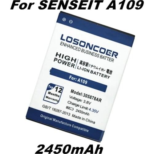 LOSONCOER 2450mAh 305878AR Good Quality Battery For SENSEIT A109 Lithium-ion Polymer Battery