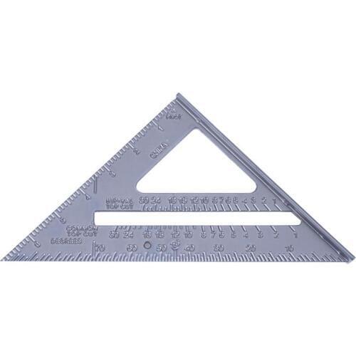 ALLOYSEED 7" Square Triangular Ruler Metal Angle Square Woodworking Measuring Tools Quick Read Square Tool for Drafting Tools