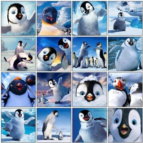 5D DIY Full Drill Diamond Painting Penguin Animals Landscape Pictures Diamond Mosaic Embroidery Cross Stitch Kits Home Decor