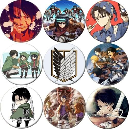 Attack on Titan 58mm Brooch Pin Wings of Liberty Freedom Scout Regiment Legion Survey Recon Corp Eren Badge Anime Wholesale Kids