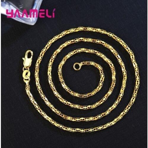 Newest Punk Stylish Women And Mens Link Chain Yellow Gold Filled Necklace Wholesale Vintage Hip Hop Jewelry Free Shipping