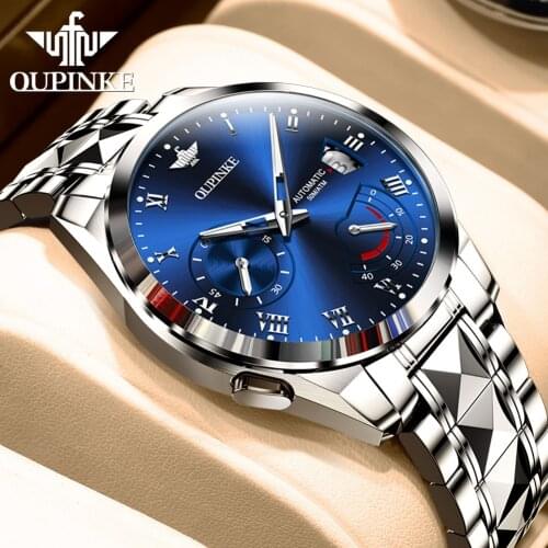 OUPINKE Top Brand Mechanical Wristwatch Luxury Sapphire Glass Automatic Watch Stainless Steel Waterproof 50M Watches Men