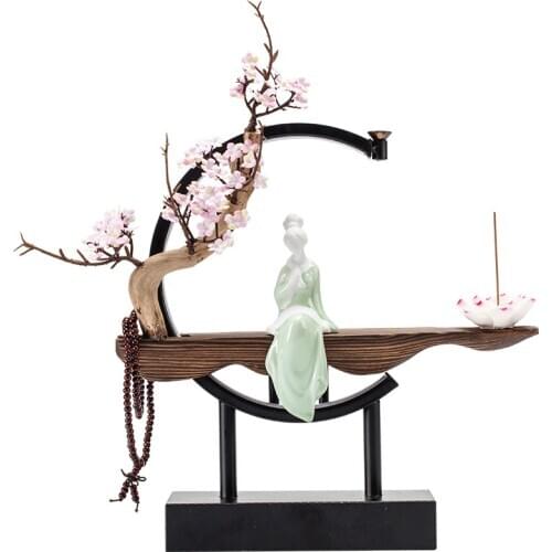 Waterfall Backflow Incense Burner Ladies Incense Burner Holder Buddha Home Decoration Backflow Burner Handmade Flower Cense