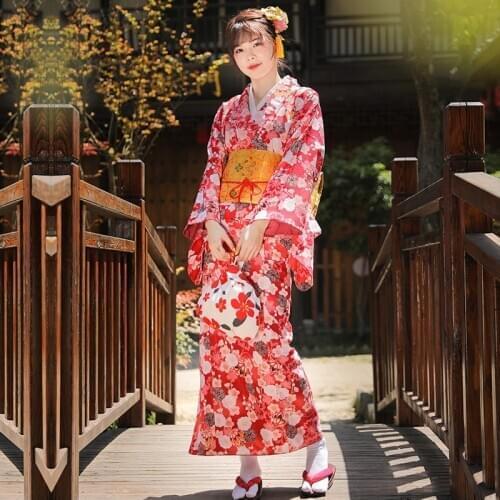 Kimono Yukata Women Japanese Traditional Dress Kimonos Costume Japanese Cosplay Female Obi Yukata Japanese Kimono Dress FF2880