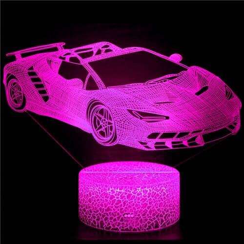 3D World Famous Car Collection Super Cool Sports Car Night Light Locomotive Club Fan Gift Prize Commemorative Christmas Gift