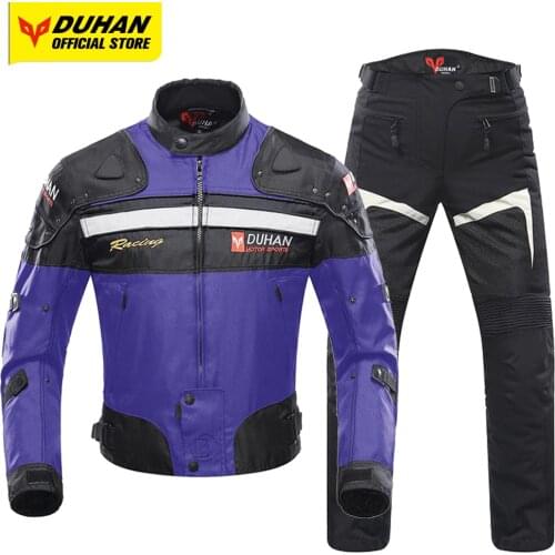 DUHAN Summer Motorcycle Jacket Men Moto Cycling Suit Chaqueta Rainproof Jaqueta Motocross Jacket Body Protector Reflective