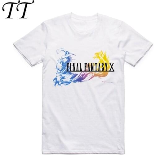 2019 Fashion Men FF Final Fantasy T-shirt O-Neck Short Sleeve Summer Geek Japanese Game Cloud Strife YUNA Casual Top Tee T Shirt