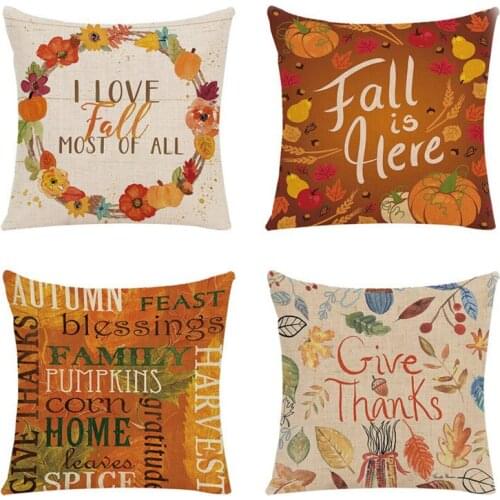 2021 Pillowcase Home Decor Halloween Pumpkin Print Linen Pillow Cover Thanksgiving Sofa Cushion Cover 45x45cm