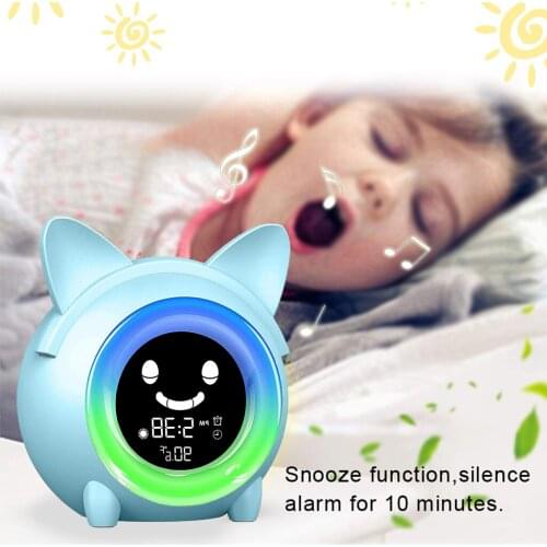 Bedside Digital Kids Alarm Clock Sleep Trainer Night Light Temperature Loud Heavy Sleepers With Projection On Ceiling