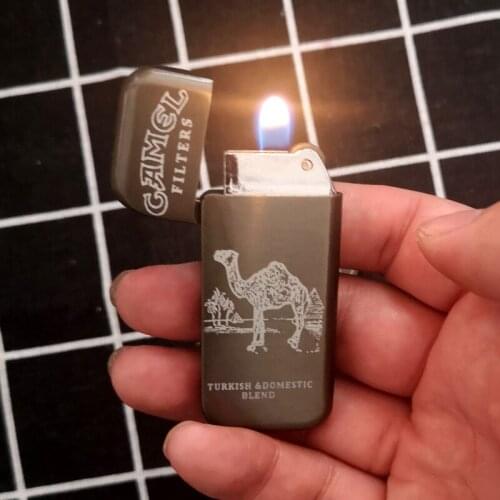 New Ultra Thin Flame Cigarette Lighters Grinding Wheel Butane Gas Inflatable Metal Torch Turbo Custom Cigarette Lighter