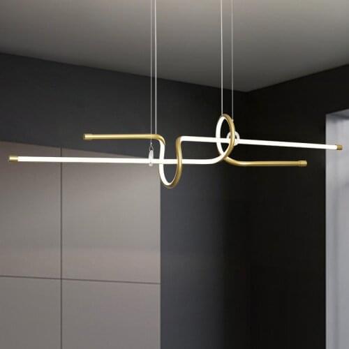 New Modern led Chandeliers For Dining Room Living Room Kitchen Room Hanging Pendant Chandeliers Fixtures Black or Gold Color