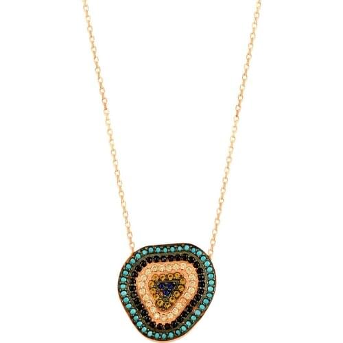 Evil Eye Necklace Art Design Evil Eye Charm Lucky Eye Colorful Evil Eye Pendant Women Jewelry 925 Sterling Silver Necklace