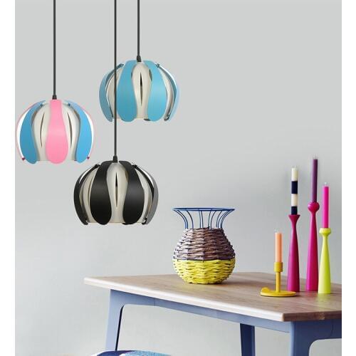 Chinese Style Colorful flower pendant American country art simple dining room bar living room color Nordic bedroom lotus lamp