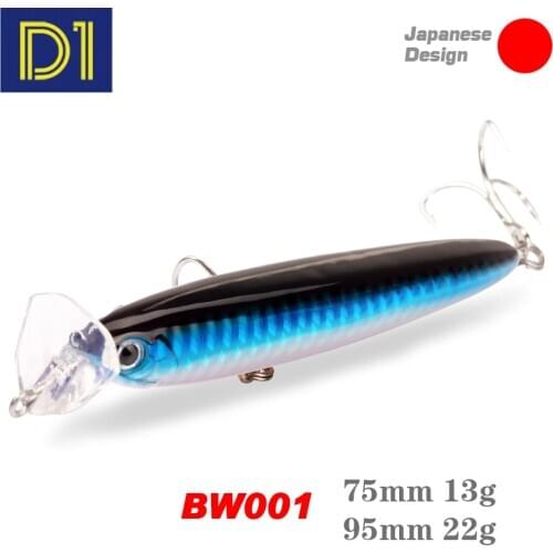 D1 Rocket Bait Long Casting Pencil Fishing Lures 75mm/13g 95mm/22g Stickbait Sinking Hard Baits Pike Trout Lures Tackle BW001
