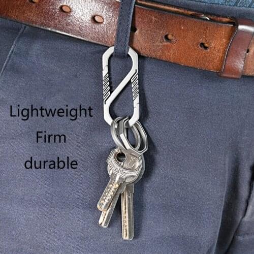 Durable Titanium Alloy Keychain Car Key Holder Outdoor Carabiner Spring Snap Hook Clip Backpack Buckle