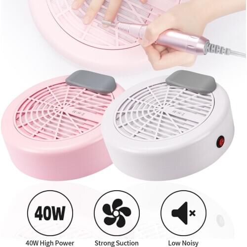 40W Nail Dust Big Power Vacuum Cleaner Professional Manicure Machine With Washable Filter Mute Dust Collector Nail Salon Tool