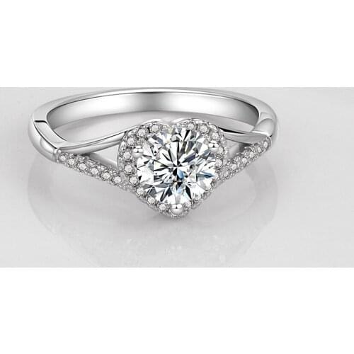 Romantic Heart Rings for Women Silver 925 Natural Diamond Wedding Fine Luxury Jewelry 4-10 Size Simple Temperament Rings Gift