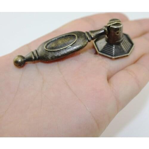 Antique Alloy Handle,European Drawer Wardrobe Door Handle,Chinese Single Hole Handle,Furniture Hardware,Bronze Tone,25*73mm,8Pcs