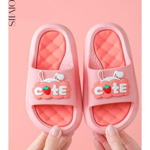 Spring Summer KIDS PVC Cartoon Childrens Slipper Cute Home House Shoes Rainbow Family Sandals