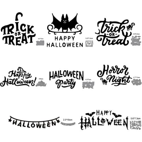 Happy Halloween Letter Trick or Treat metal cutting die diy photo album scrapbook card making stamp embossing decoration mould