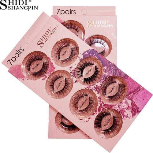 SHIDISHANGPIN 7 pairs False Eyelashes 3D Mink Lashes Natural Lashes Long Eyelash Extensions Soft Mink Eyelashes Non Magnetic