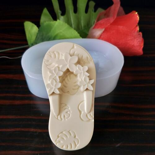 QT0219 PRZY Silicone Fondant Mould shoes Silicone Mold Flower slippers monstera shoes Soap Molds Clay Resin Gypsum Chocolate