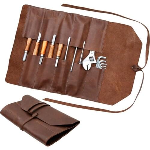 Big Tool Roll Handmade Folding Roll Bags For Tool Oxford Leather Bag Carving Pocket Knife Cover Portable Multifunction Tool Bags