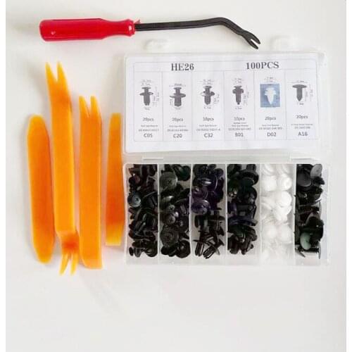 Mixed Auto Car Fastener Door Trim Panel Auto Bumper Rivet Universal Bumper Cover Clips Door Trim Retainer 100pcs Car Accessories