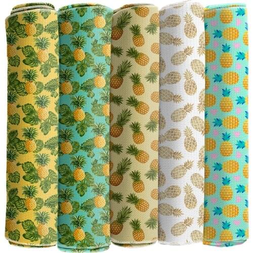 Fruit Pattern Bubble Fabric Print Avocado Elasty Cloth Watermelon Fabric 50*145cm for DIY Hair Bow Bag Material Hademade Sewing