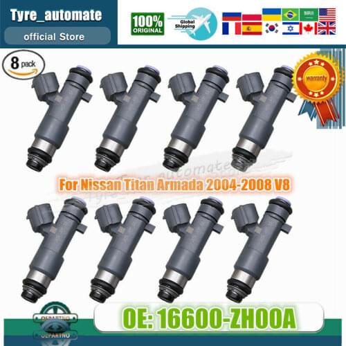 8PCS OEM 16600-ZH00A Fuel Injectors fit for Nissan Titan Armada 2004-2008 V8