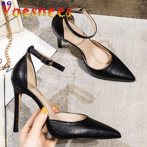 Patent Leather One Word Womens Pumps Shallow Thin Super High Heels Summer Solid Color Pointed Shoes Wild Office Women Shoes