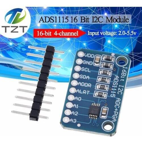 TZT 16 Bit I2C ADS1115 Module ADC 4 channel with Pro Gain Amplifier for Arduino RPi