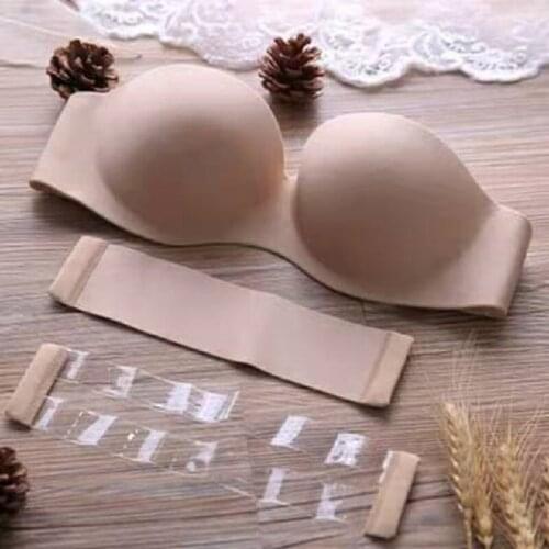 Women Invisible Bralette gather chest deep u Sexy Push Up Bra Underwear Lingerie Strapless Seamless Female wedding Brassiere